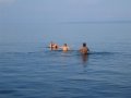  Mom, William and Mikael enjoying the summer night swim