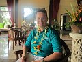  Linda welcomed by flowers