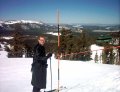  �x in his infamous skiing outfit.