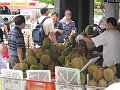  Smelly durian fruits on the streets of Chinatown